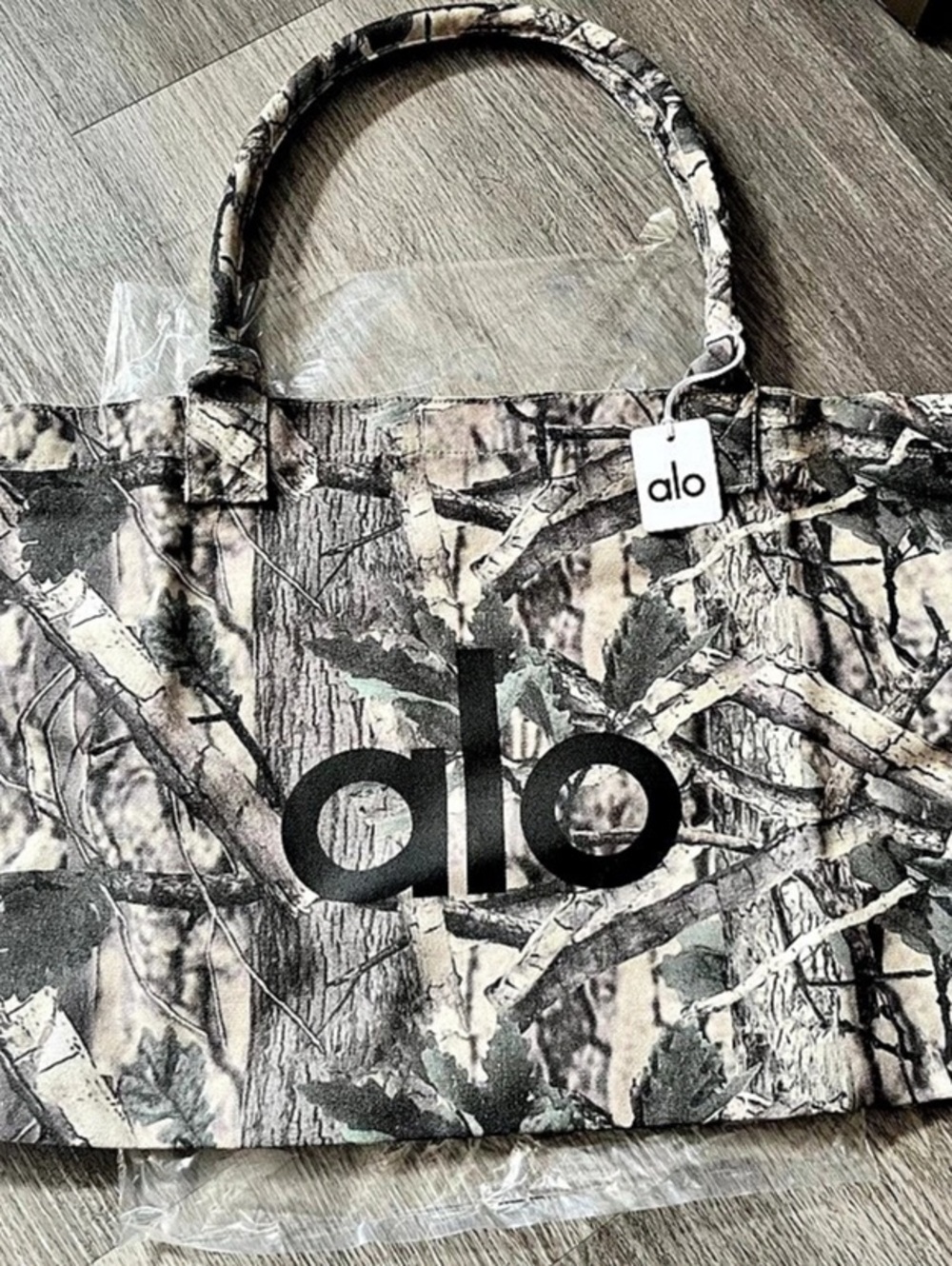 alo Camo Tote in Gray & Black NWT